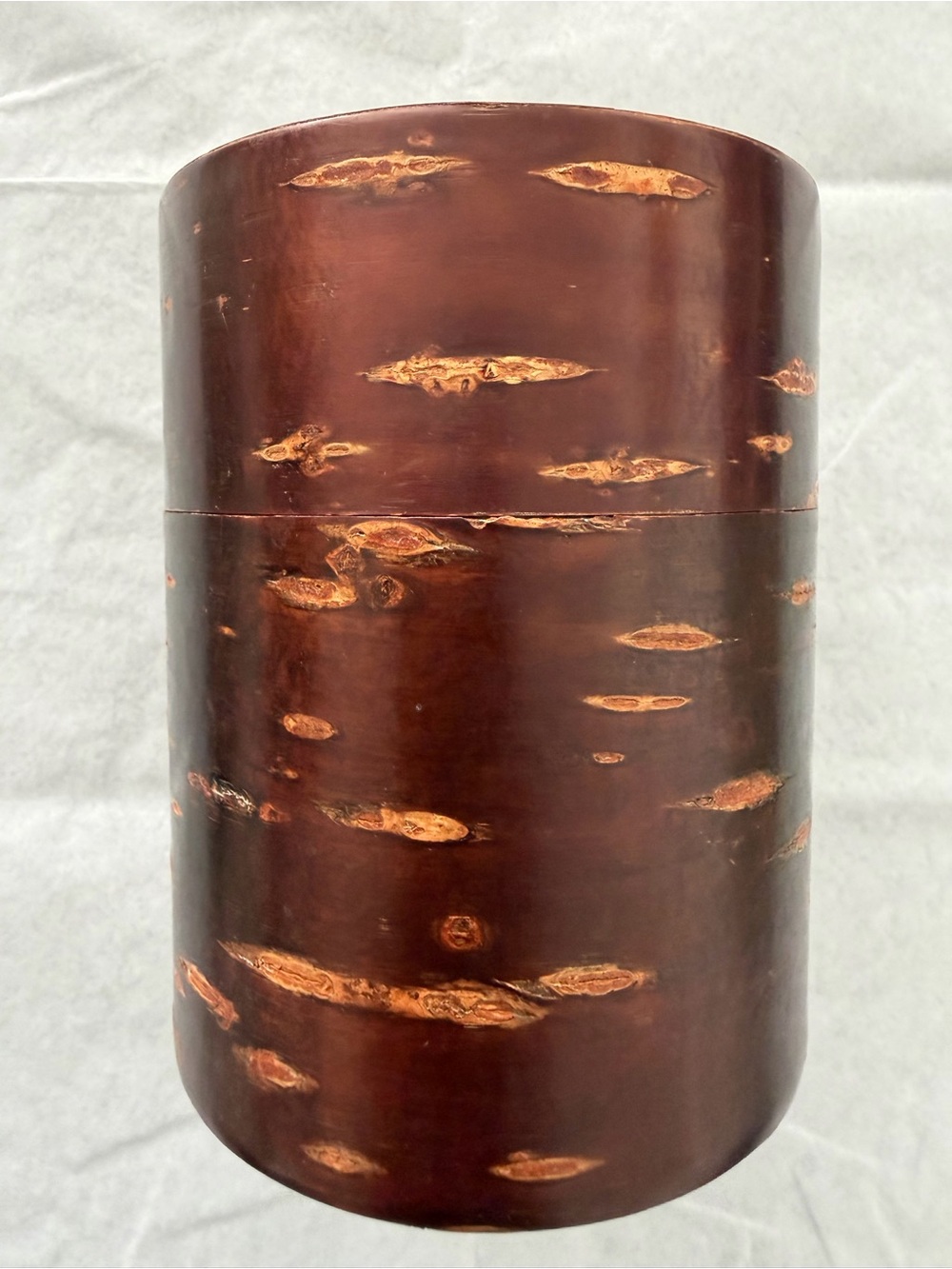 Vintage Japanese Kabazaiku Cherry Bark Tea Caddy Canister Chazutsu Made In Japan